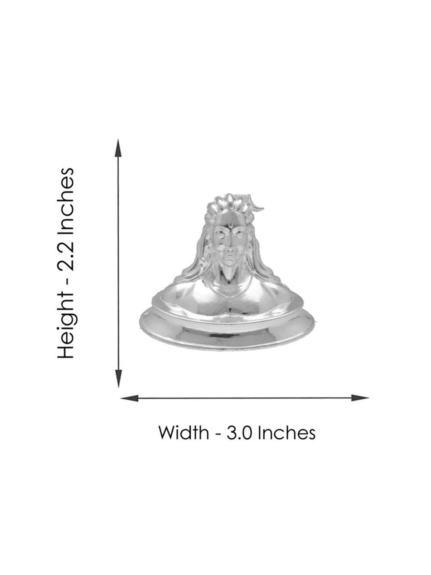 Sri Jagdamba Pearls 800 Silver Adiyogi Shiva Divine Idol - 205 gm