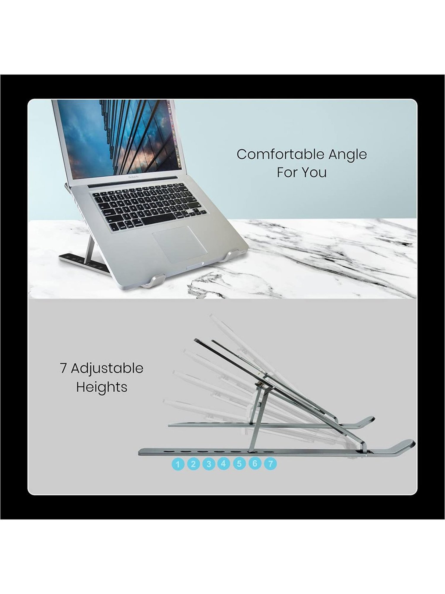 Portronics My Buddy K2 POR-1388 Portable Laptop Stand (Grey)