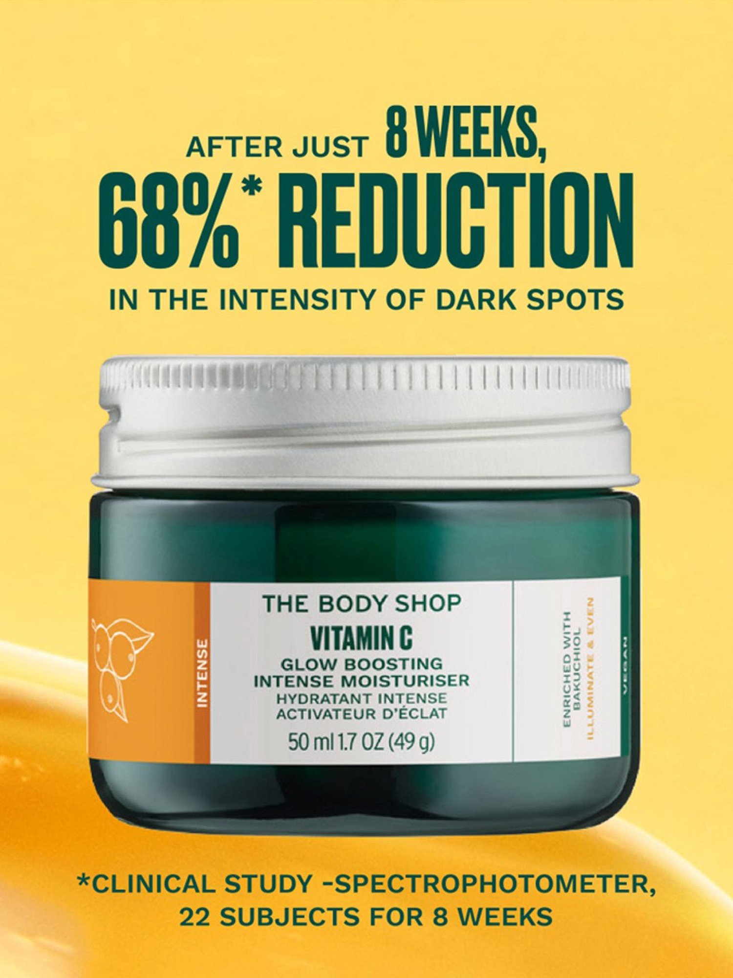 The Body Shop Vitamin C Hydration Vegan Glow Boosting Moisturizer Gel for Even Skin Tone - 50 ml