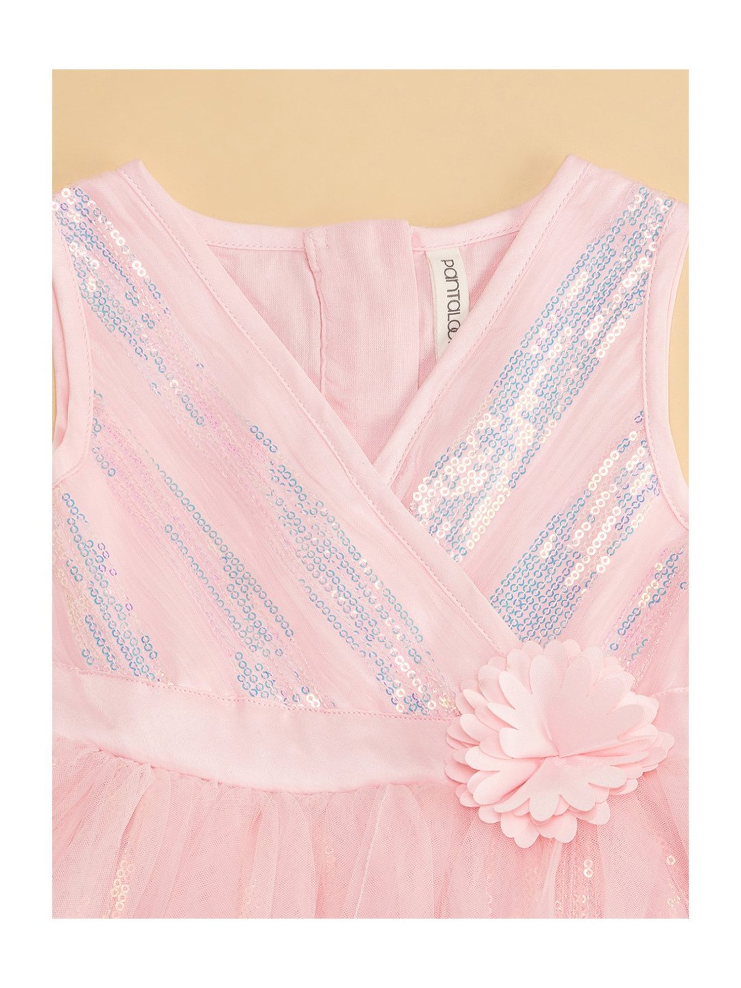 Pantaloons Baby Pink Embellished Dress