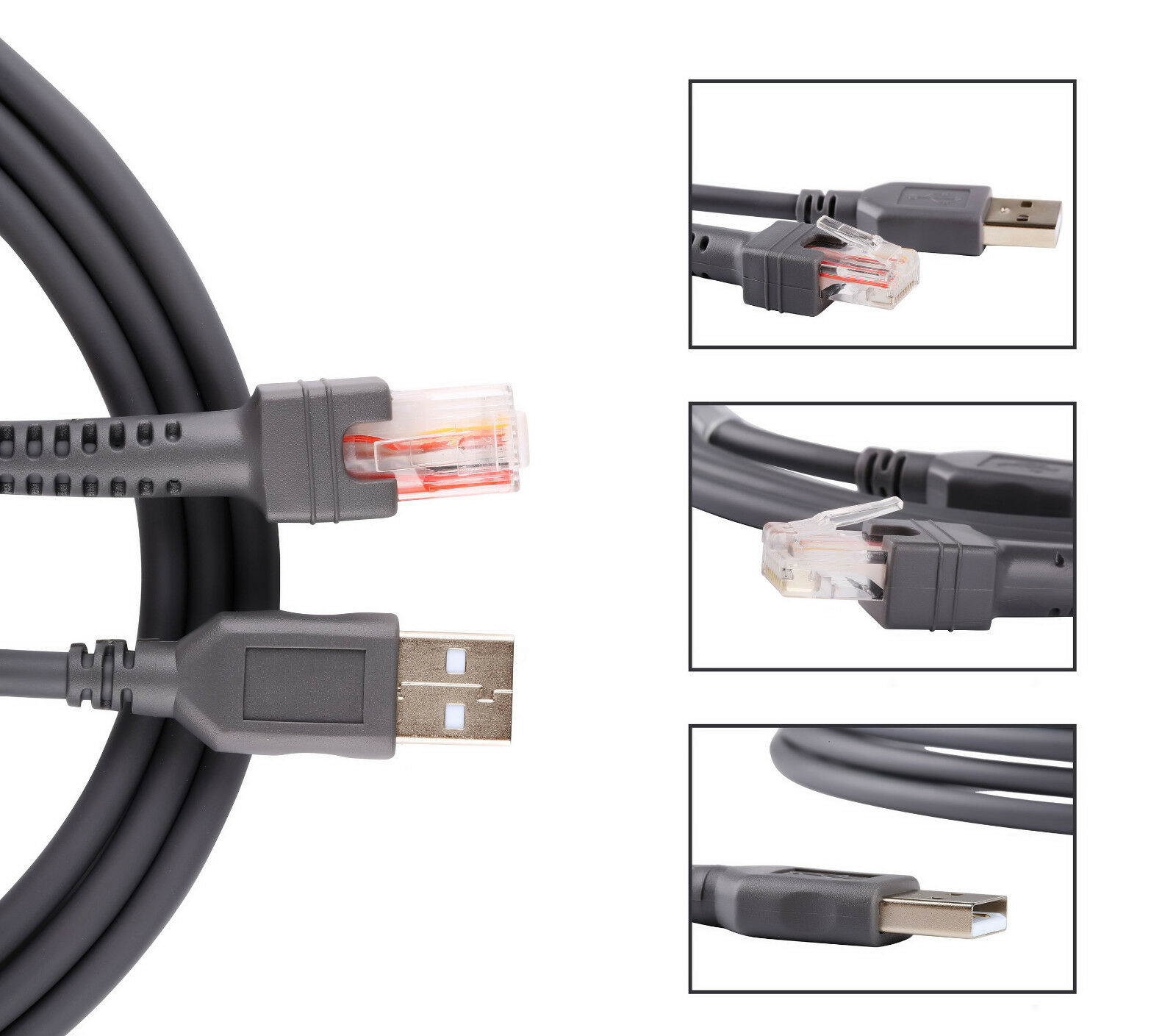USB Cable For Symbol Barcode Scanner LS2208AP LS4208 LS1203 CBA-U01-S07ZAR 7FT