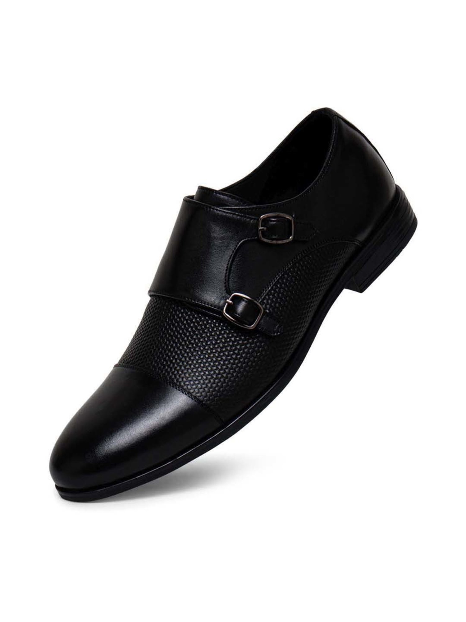 Ezok Men's Black Monk Shoes