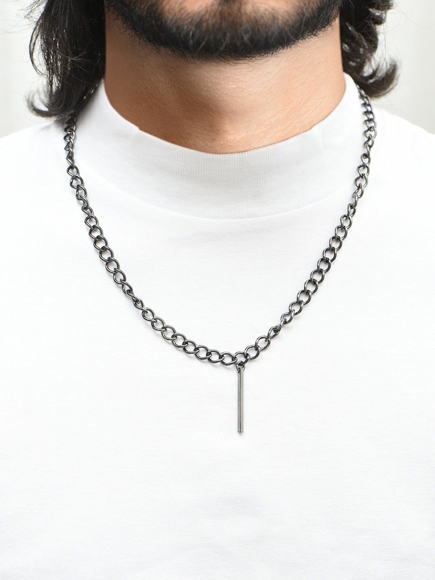 The Bro Code Geometric Shape Fusion Grey Necklace for Men