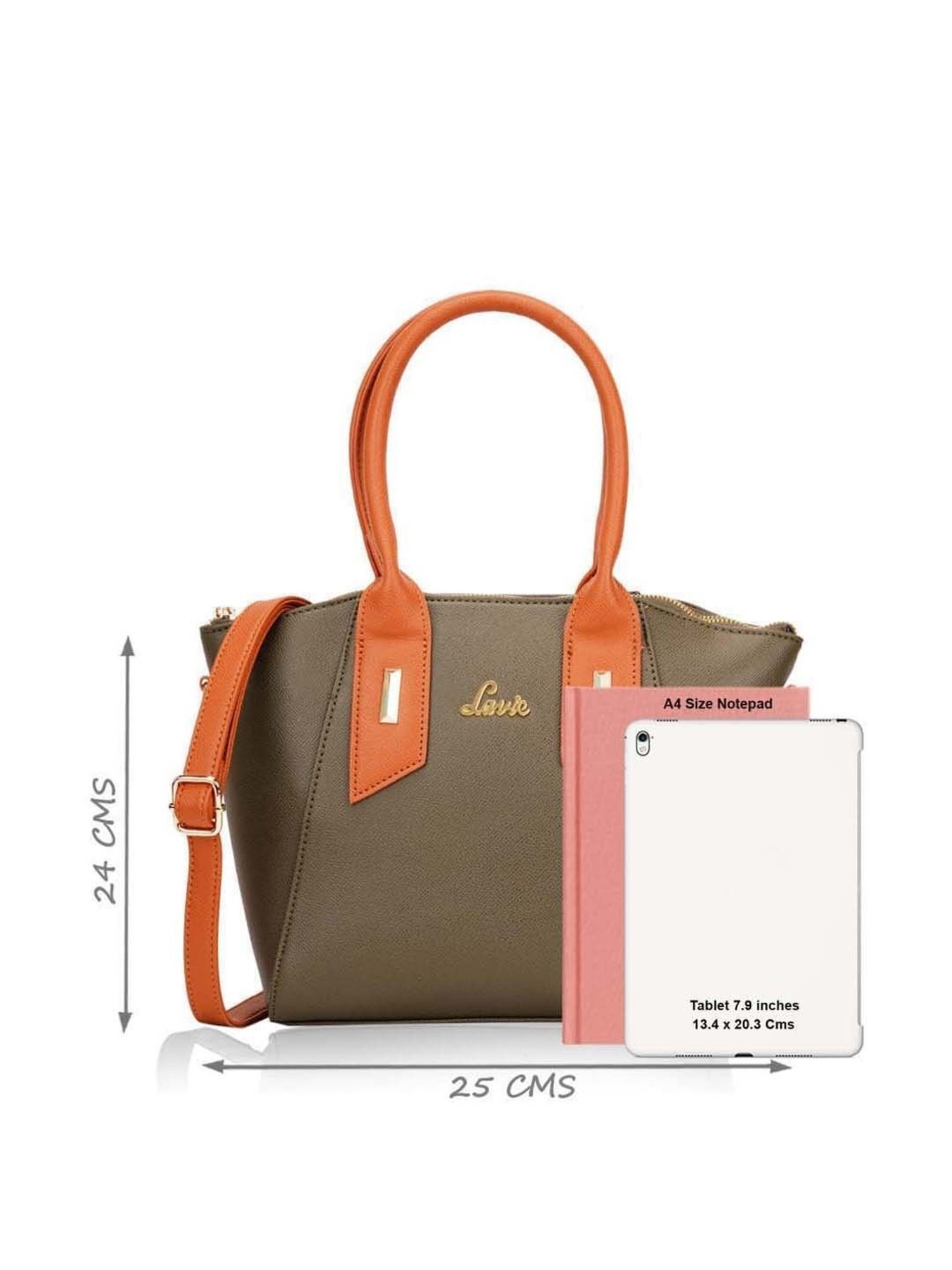 Lavie Olive Solid Large Handbag