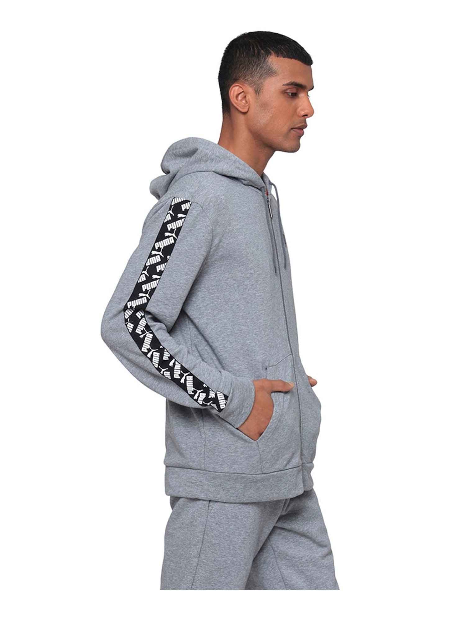 Puma Grey Printed Regular Fit Jacket