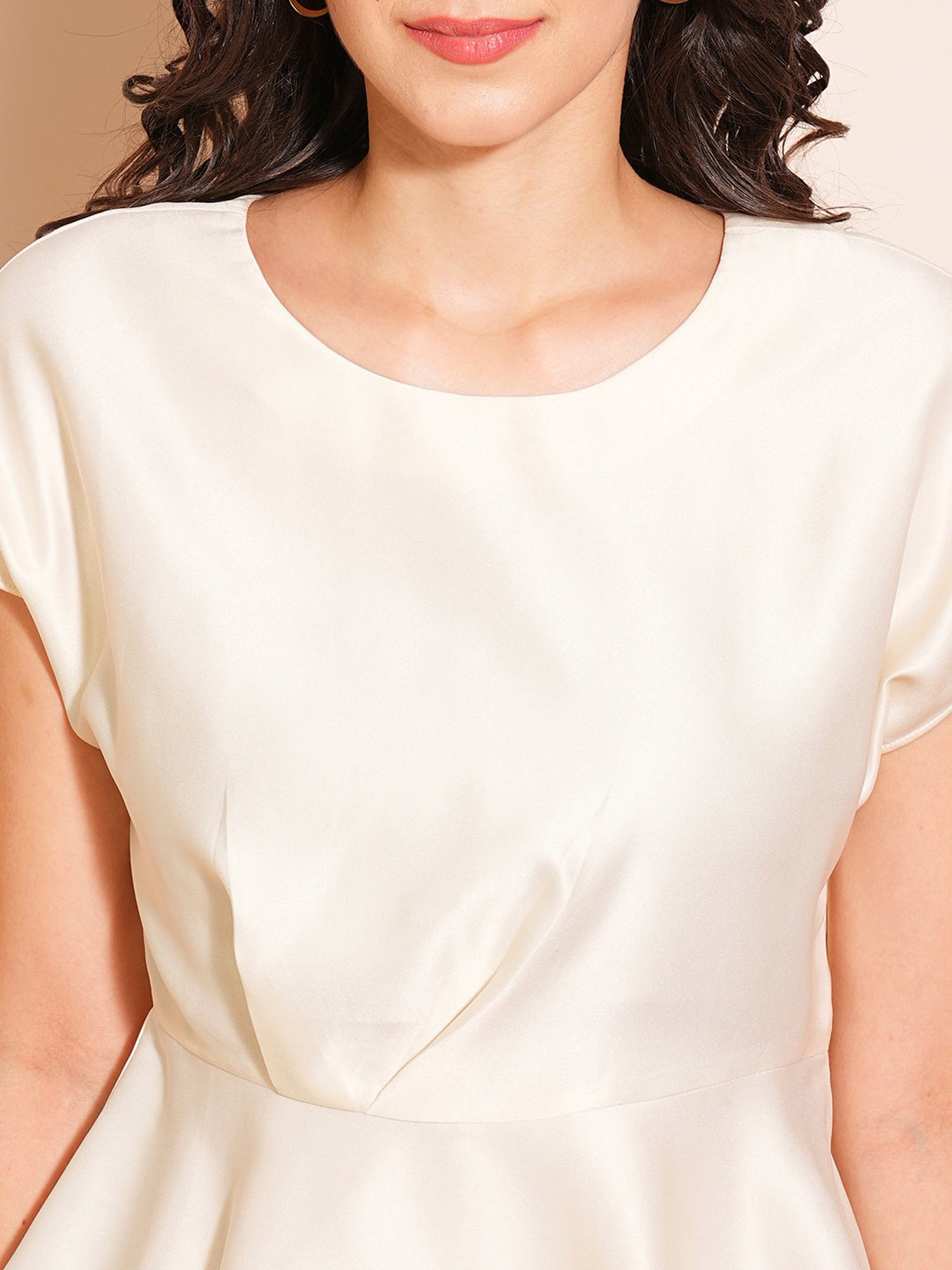 Globus White Regular Fit Peplum Top