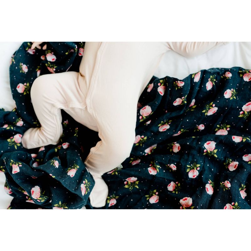 Little Unicorn Cotton Muslin Swaddle - Midnight Rose Set 3pk