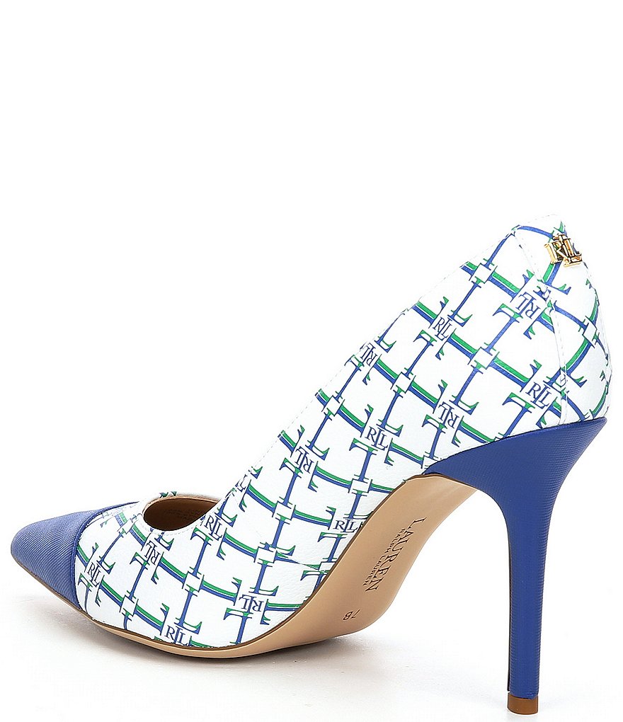 Lauren Ralph Lauren Lindella Logo Pointed Cap Toe Pumps