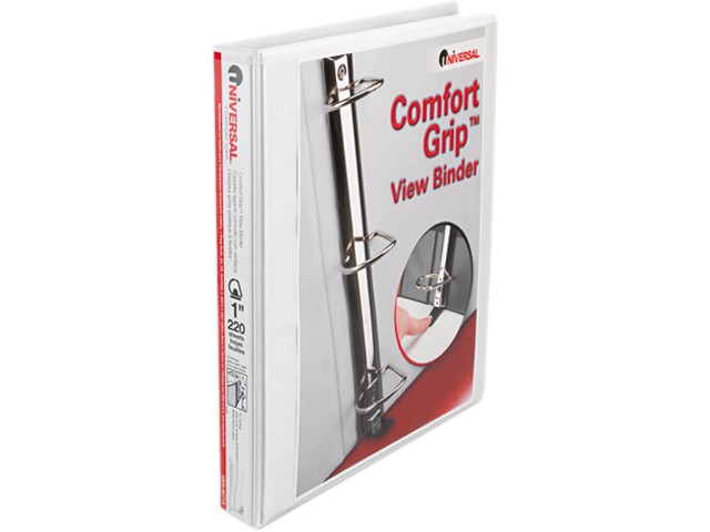 Comfort Grip Deluxe Plus D-Ring View Binder, 1" Capacity, 8-1/2 X 11,