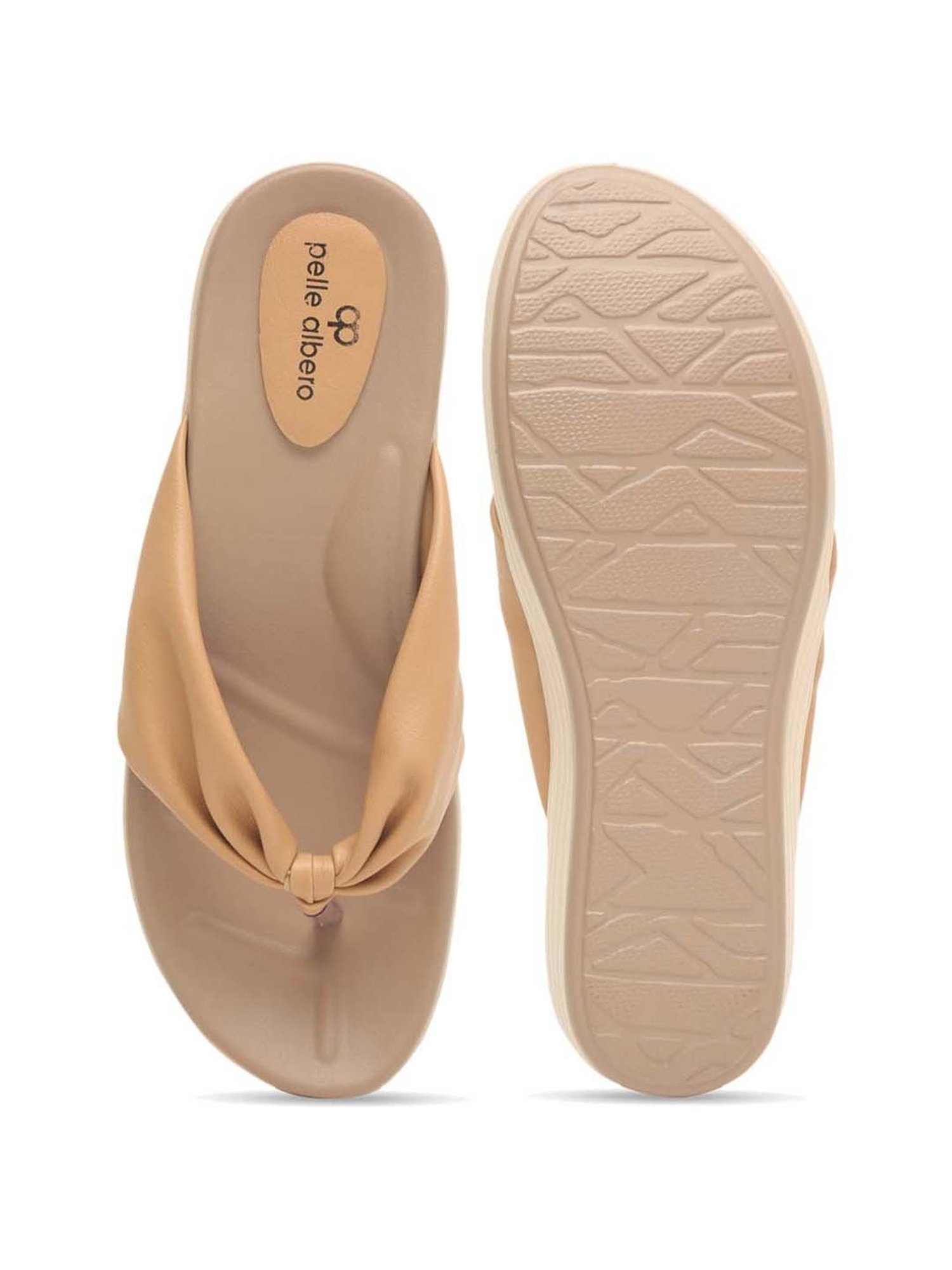 Pelle Albero Women's Beige Thong Wedges