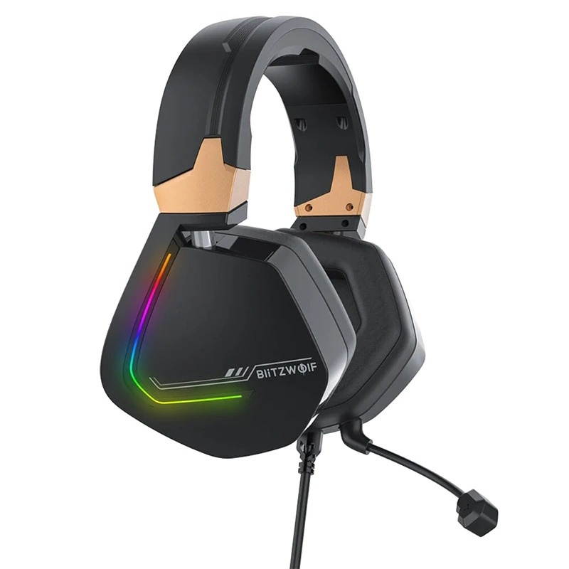 BW-GH2 Gaming Headphones USB Wired 7.1 Channel 53mm Driver RGB Gamer Headset with Mic for Computer for PS3/4 Head Set USB Version