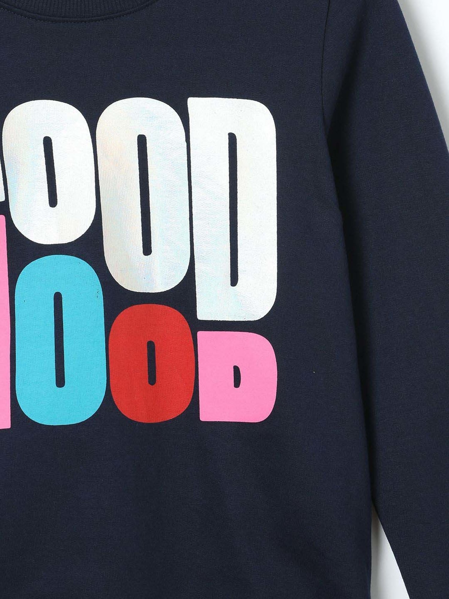 Fame Forever by Lifestyle Girls Blue Cotton Printed Full Sleeves Sweatshirt