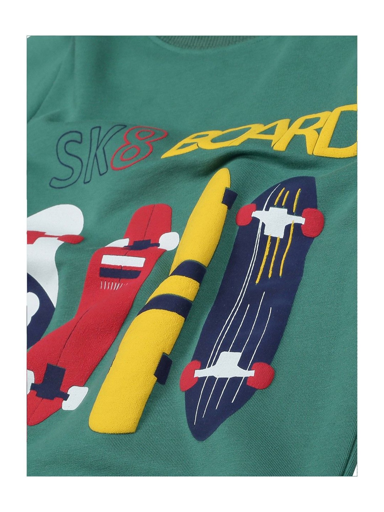 Plum Tree Kids Green Printed  Sweatshirt