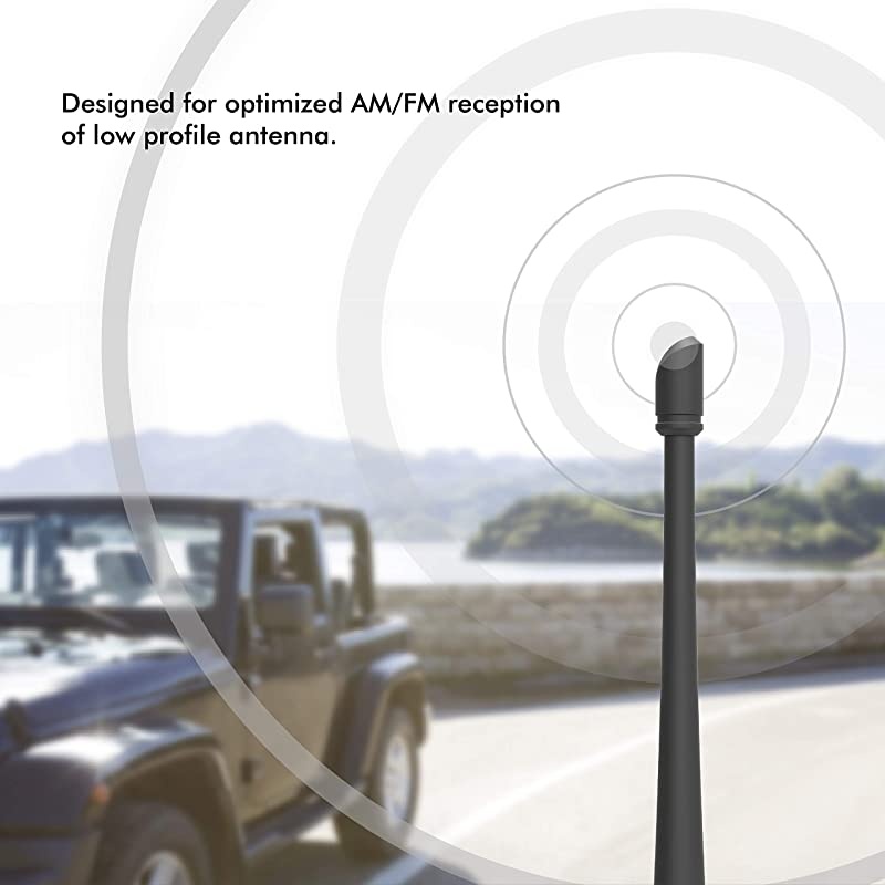 Antenna Compatible with 20072021 Jeep Wrangler JK JKU JL JLU Rubicon Sahara Gladiator 7 inches Flexible Rubber Antenna Designed for Optimized FMAM Reception