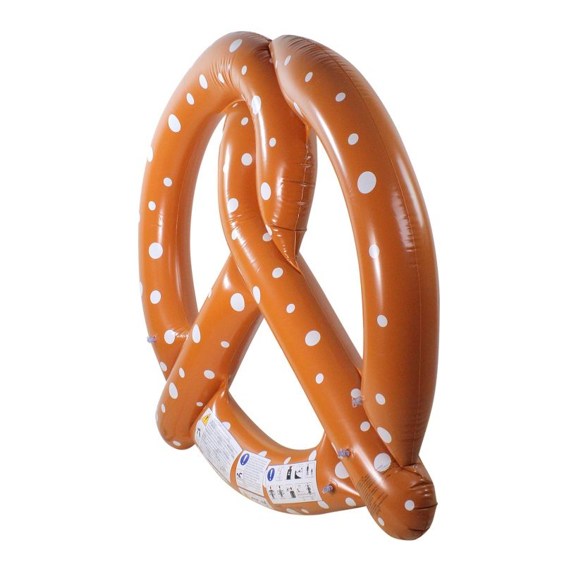 Pool Central 6' Inflatable Brown Giant Pretzel Pool Ring Float