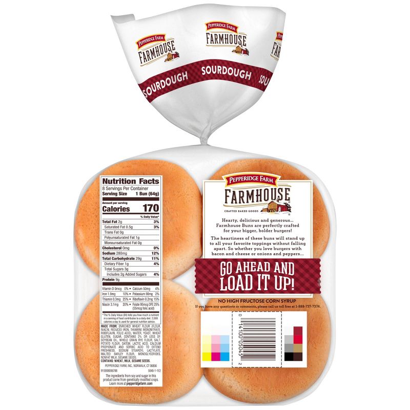 Farmhouse Sourdough Buns - 18oz/8ct