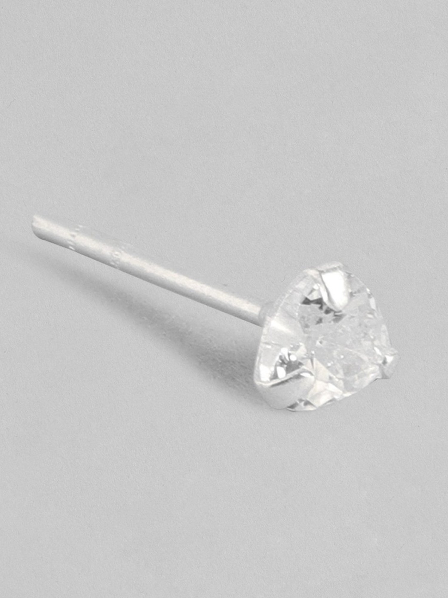 Zavya Tiny Heart Solitaire 92.5 Sterling Silver Stud