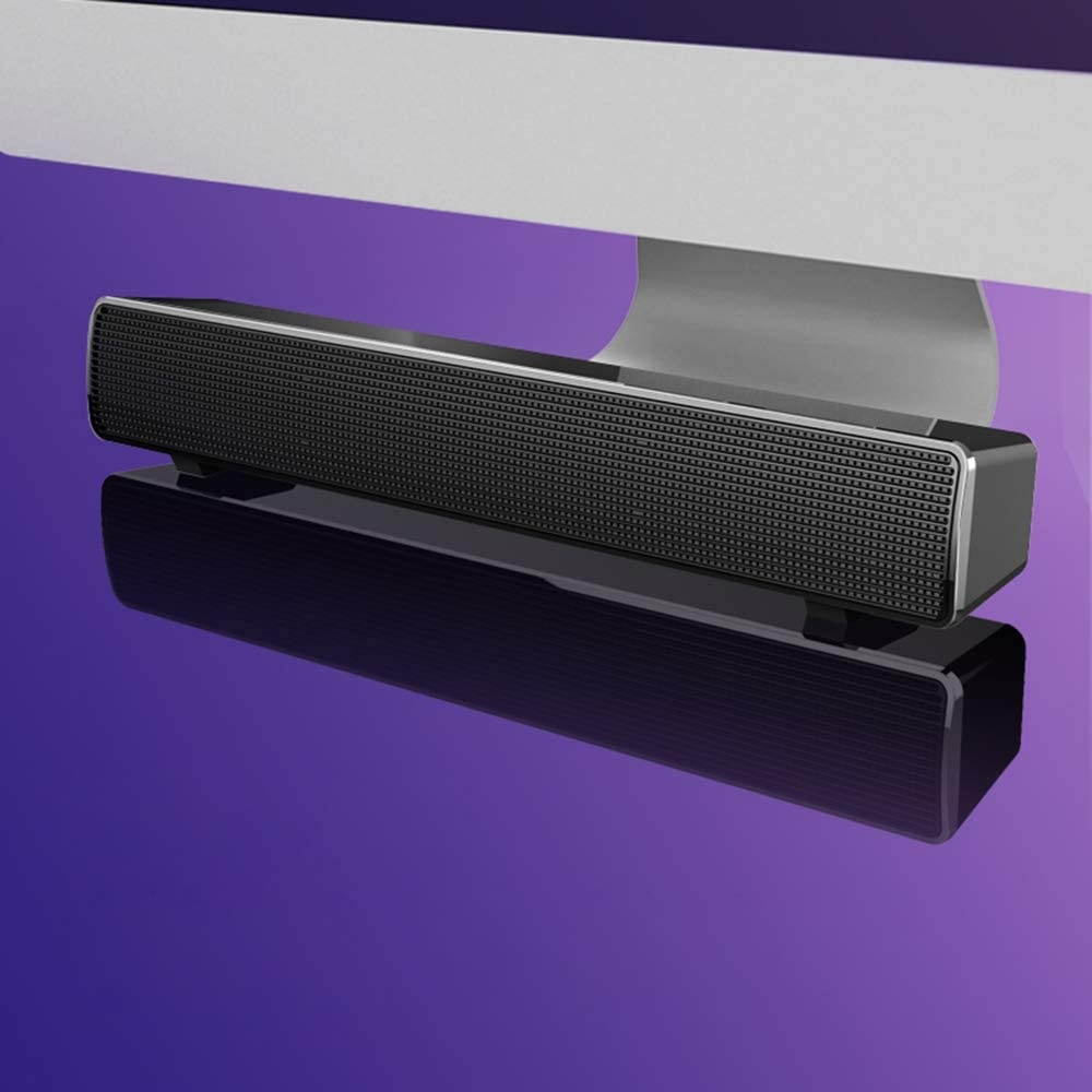 Docooler Speaker Bar Computer Speakers Stereo HiFi Sound Wired Computer Sound Bar USB Powered Soundbar Speaker for PC TV Smart Phone Desktop Laptop