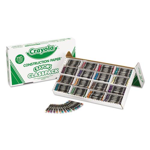 Crayola. 521617 Construction Paper Crayons, Wax, 25 Each of 16 Colors, 400/Box