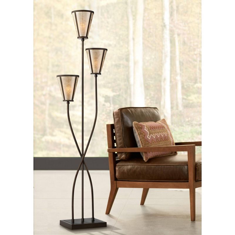 Franklin Iron Works Gentry Oil-Rubbed Bronze Downbridge Arc Floor Lamp
