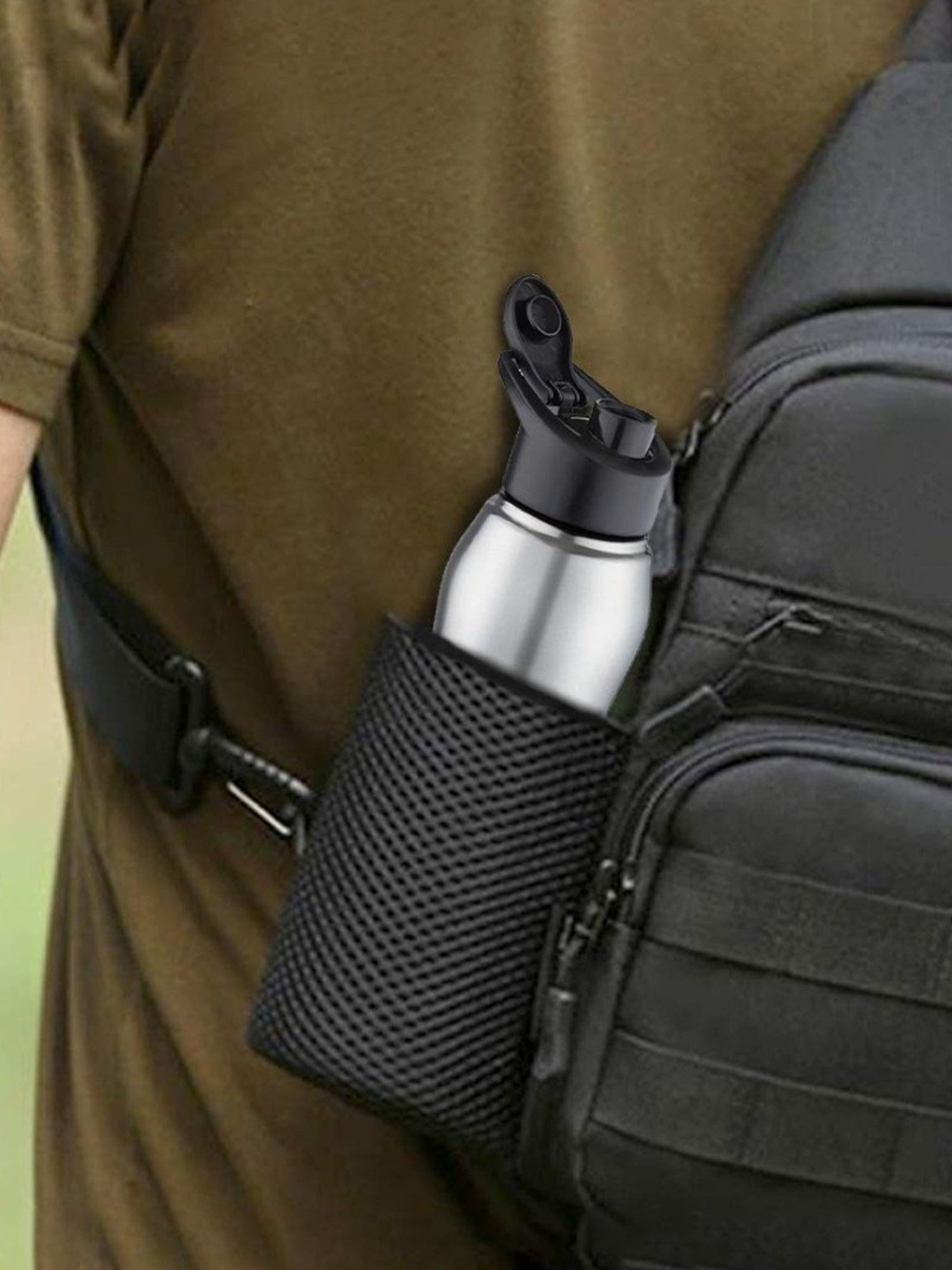 Borosil Water Bottle with Single Wall & Leakproof Set of 4 (Silver, 750 ml)