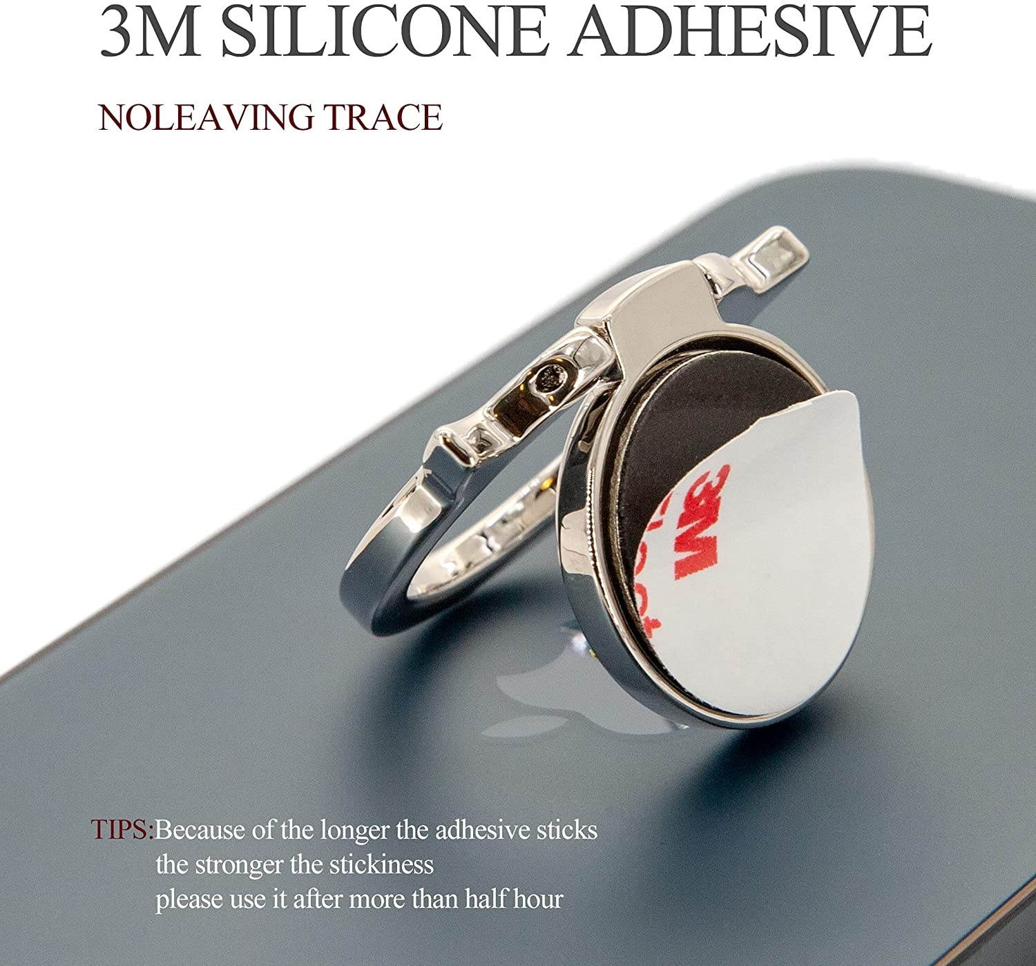 Phone Finger Ring Stands 360 Degree Rotation Mirror Metal Ring Phone Ring for Magnetic Car Mount Compatible,Compatible with iPhone, Android & Other Smartphones (Demon Sliver)