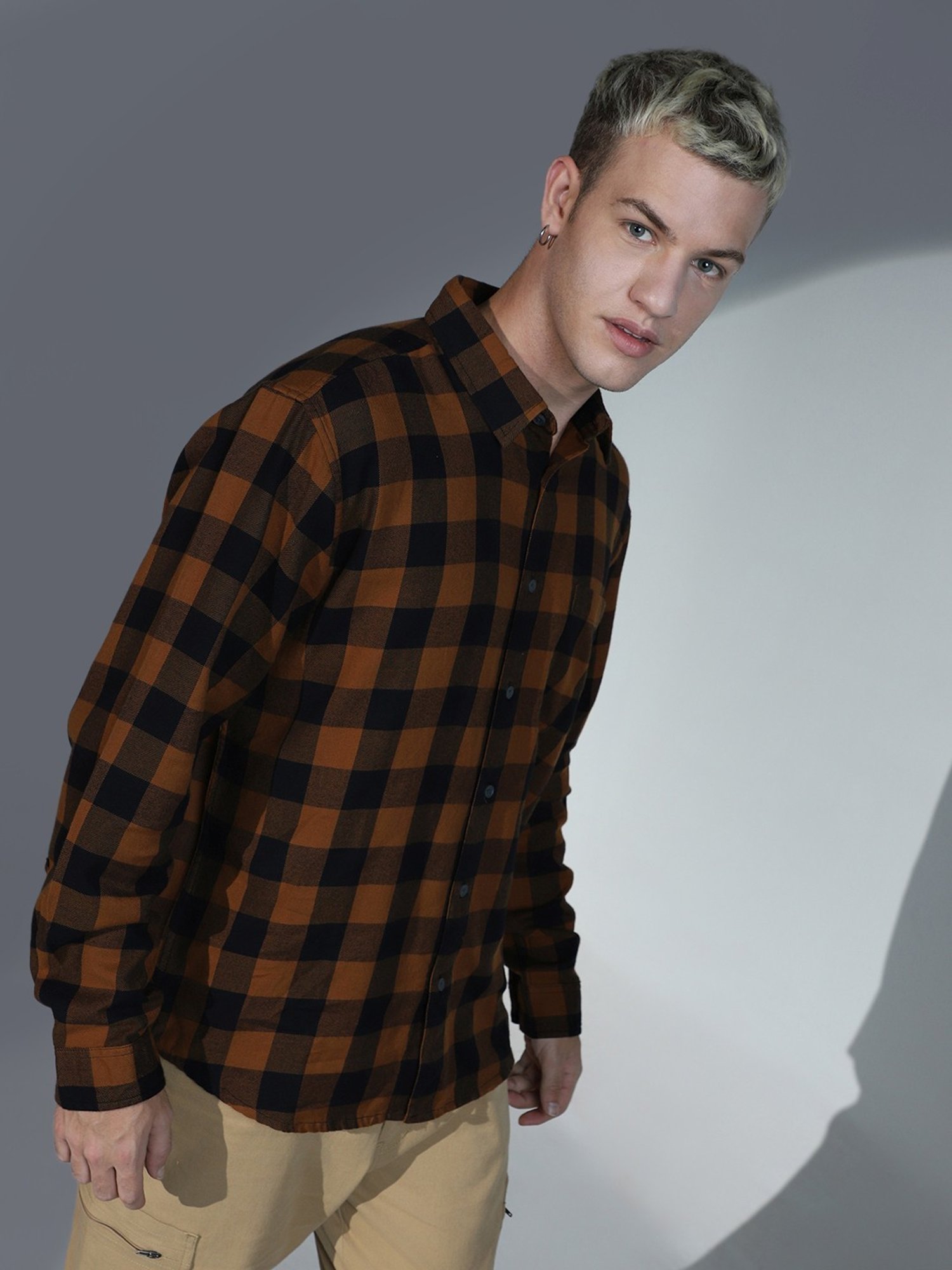 Hubberholme Multicolored Cotton Loose Fit Checks Shirt