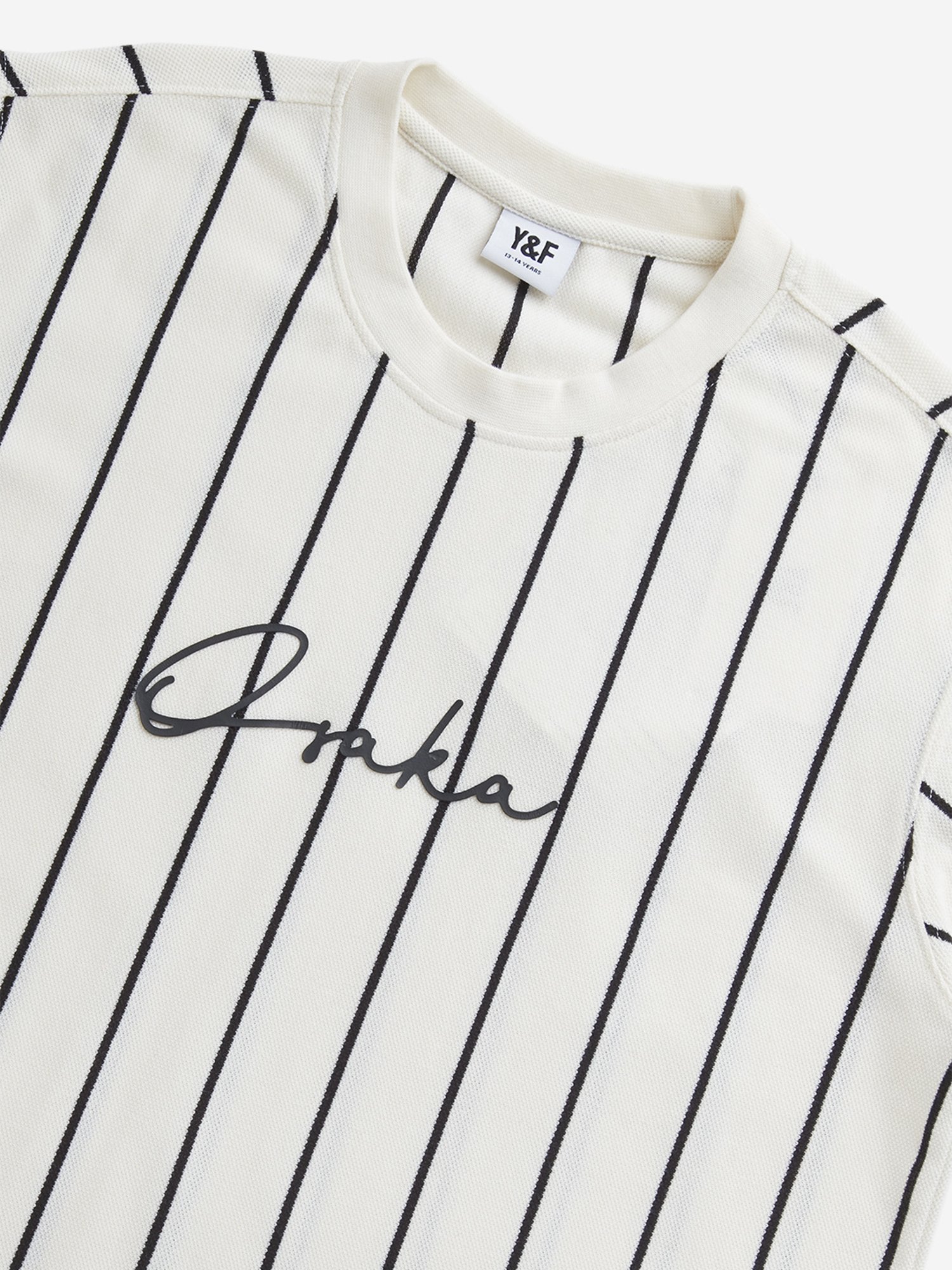 Y&F Kids by Westside Off-White Striped T-Shirt