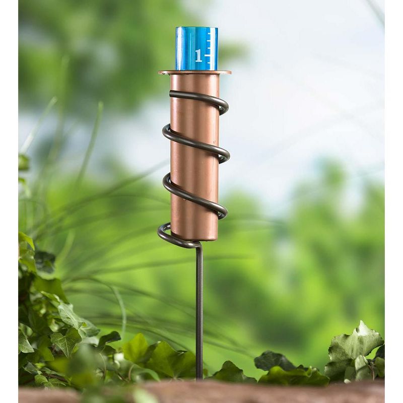 Wind & Weather Plastic Floating Rain Gauge with Metal Stake