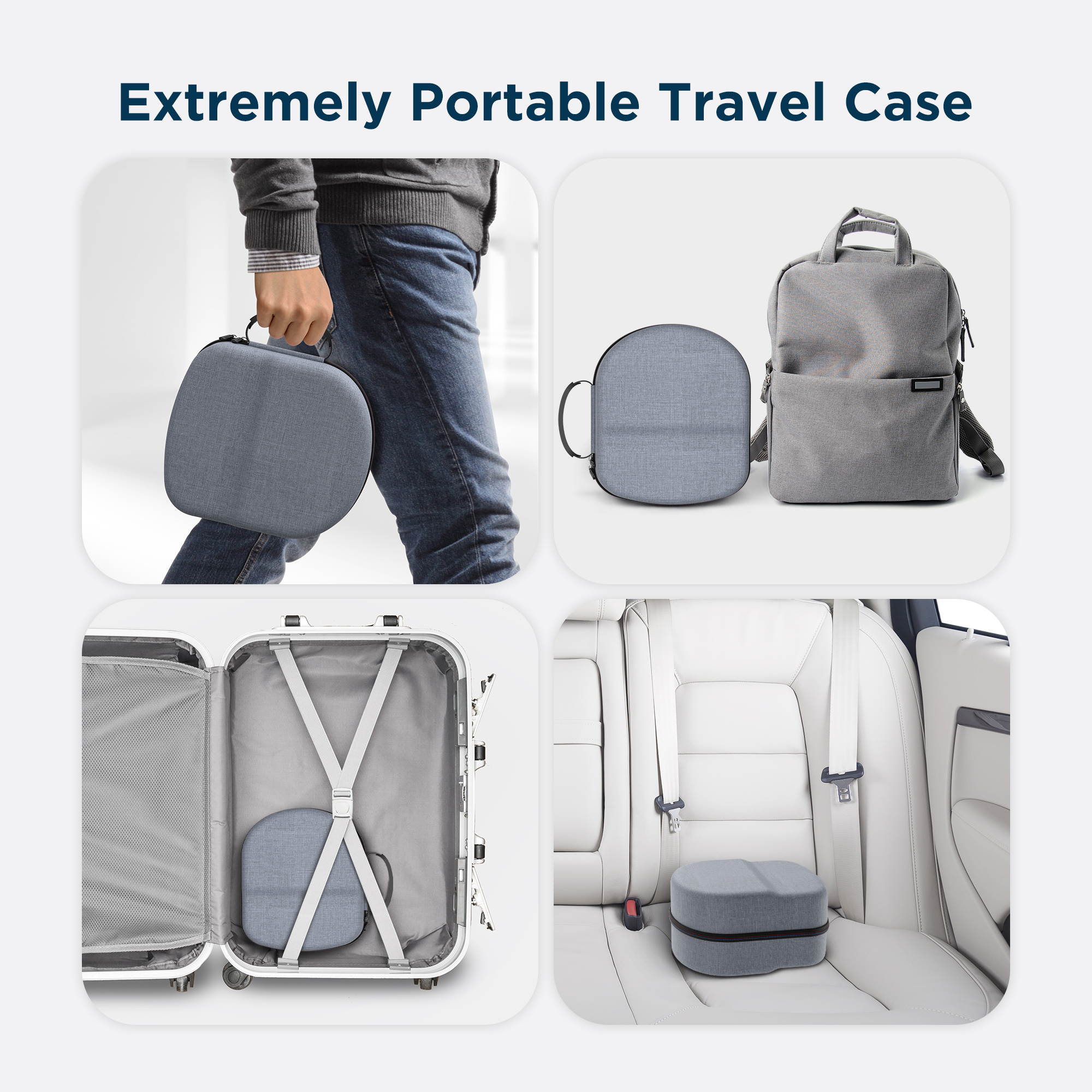 KIWI design Hard Travel Case for Oculus Quest 2/Quest 1/2 Accessories (Gray)