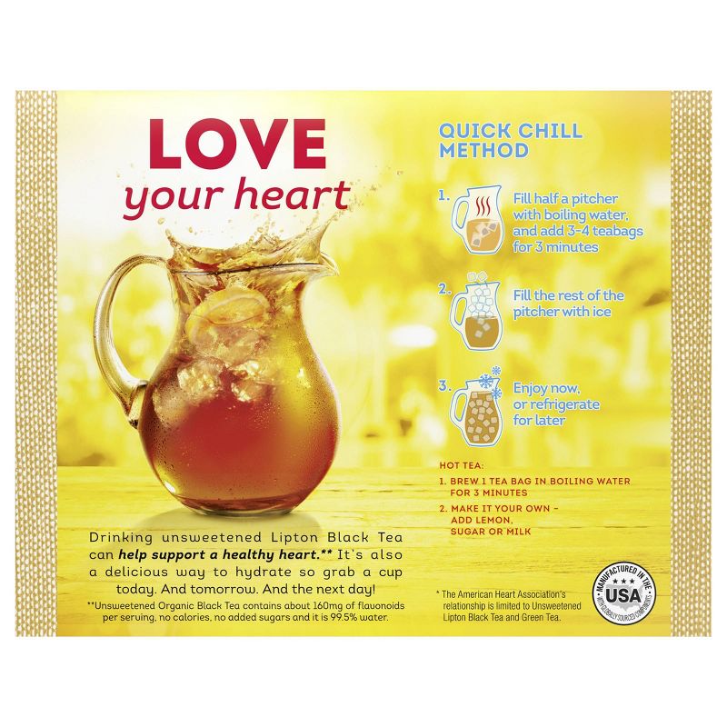 Lipton Black Organic Tea Bags - 72ct