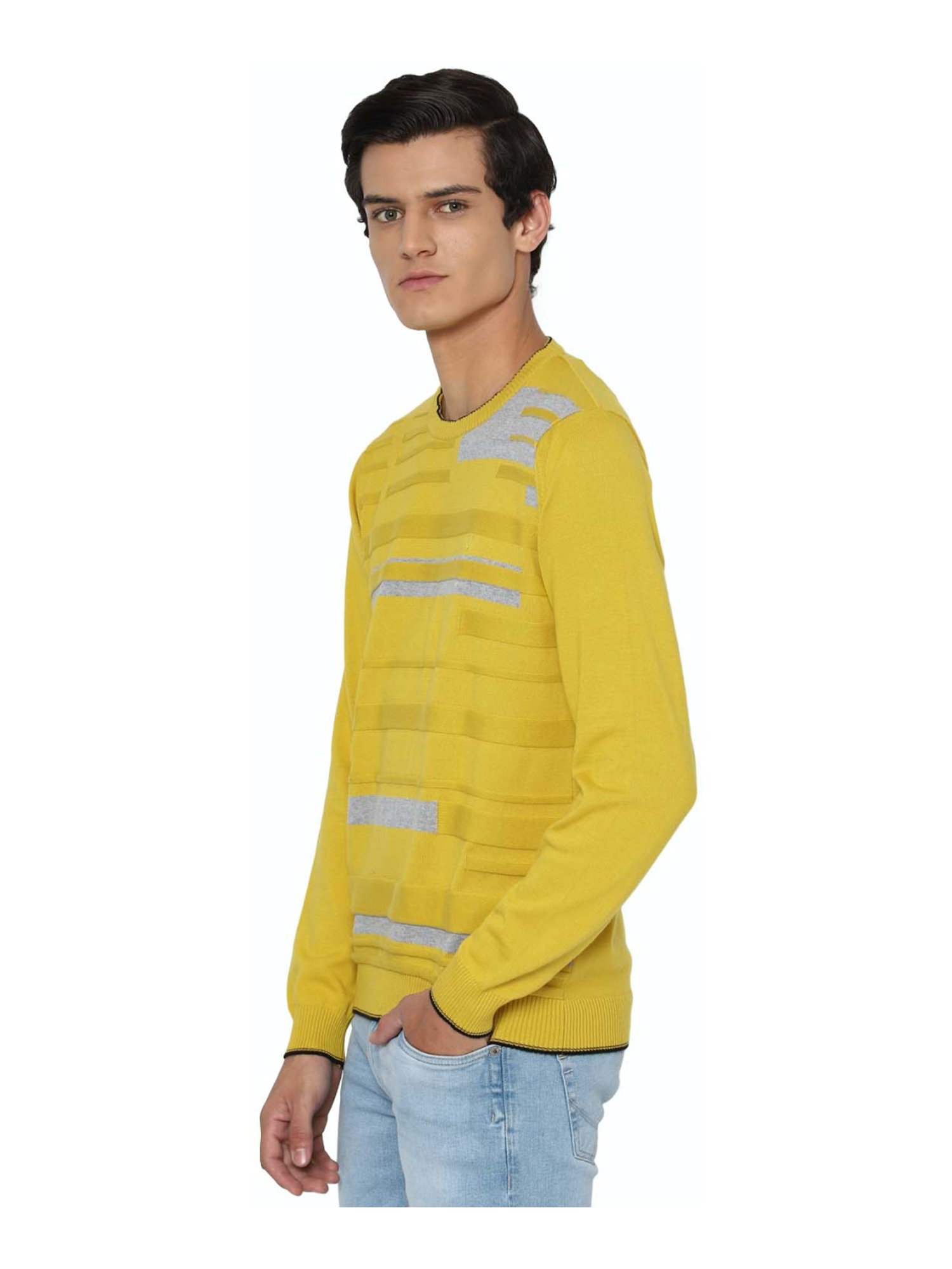 Duke Wine Self Striped Sweater