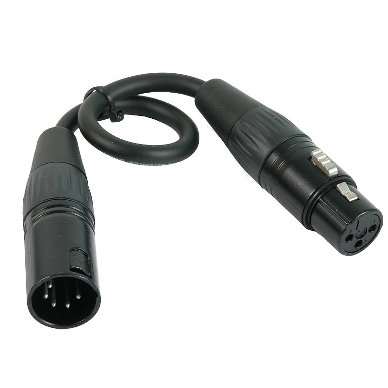 VRL VRLDMX3PF5PM 3 Pin Female To 5 Pin Male DMX Adapter