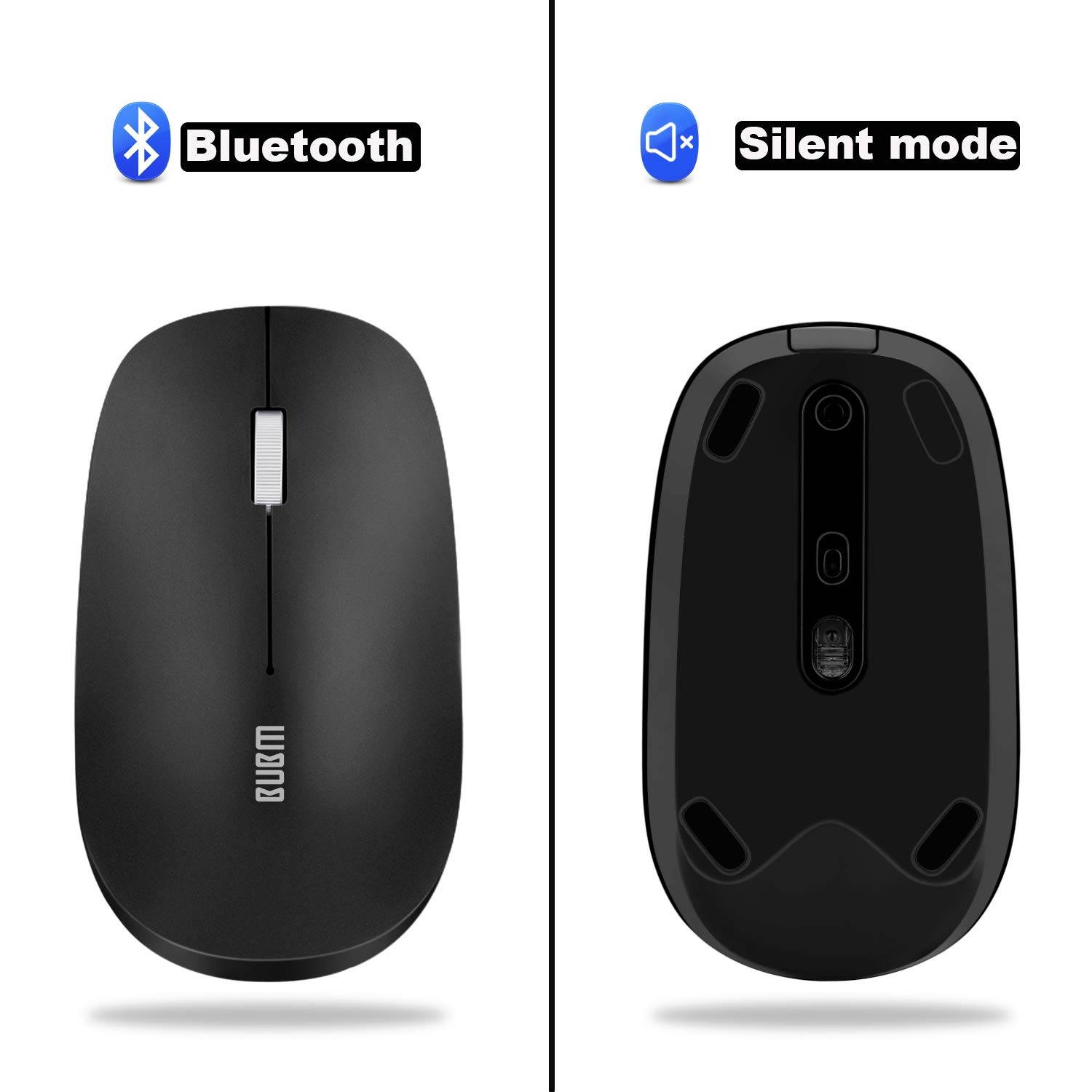 Bluetooth Mouse for Surface & iPad iPhone - Ultra-Thin Wireless Mouse Compatible with Bluetooth Enabled Computer, Laptop, Notebook, and Mac Series (iPadOS 13 / iOS 13 and Above)
