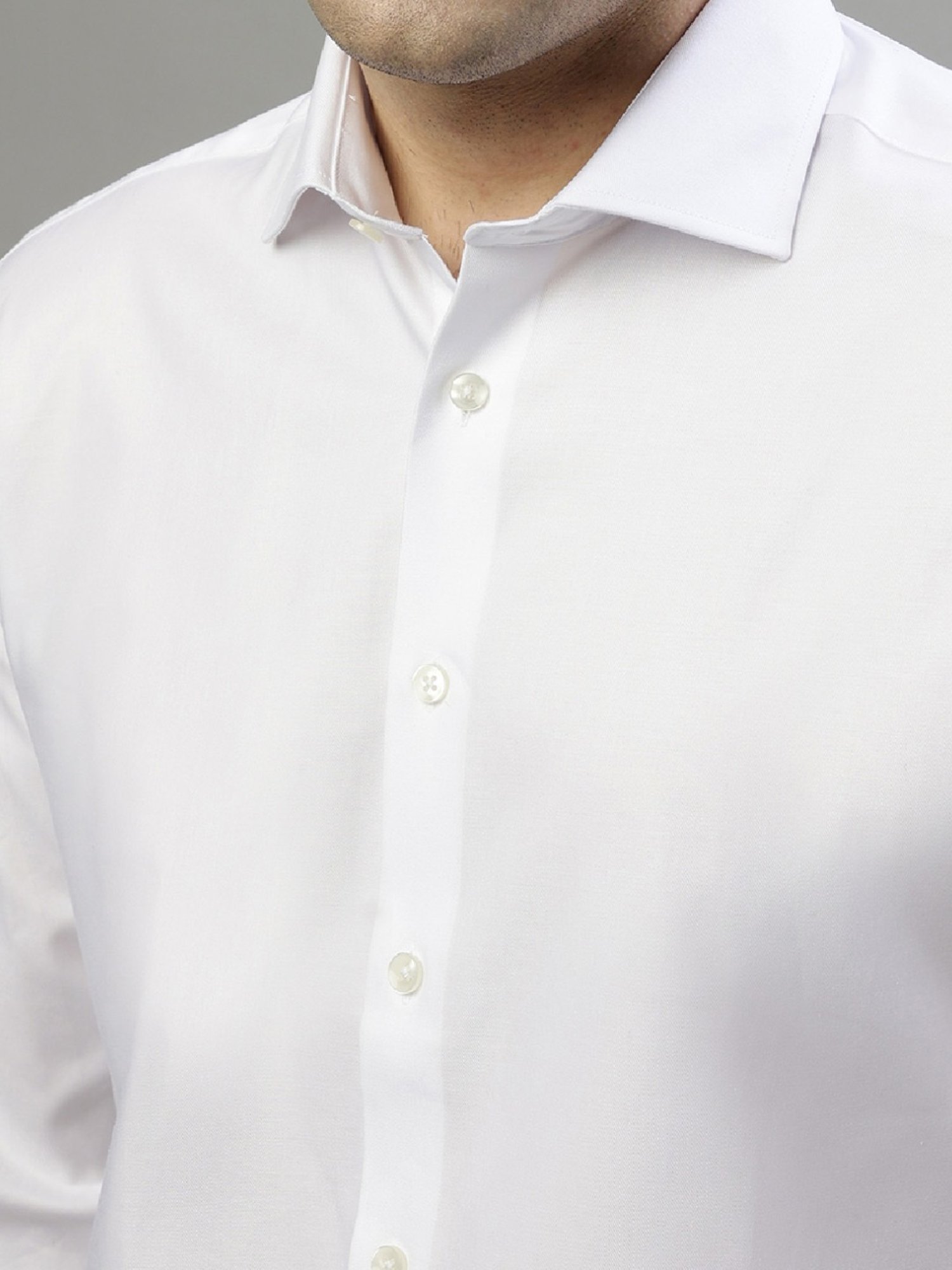 Bruun & Stengade White Cotton Slim Fit Shirt