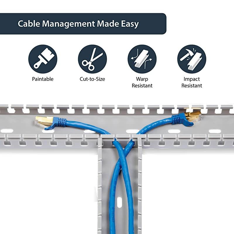 com 56 ft 17 m Server Rack Cable Management Open Slot Sidewalls Customizable 25 Cable Capacity Wire Organizer AD105X1