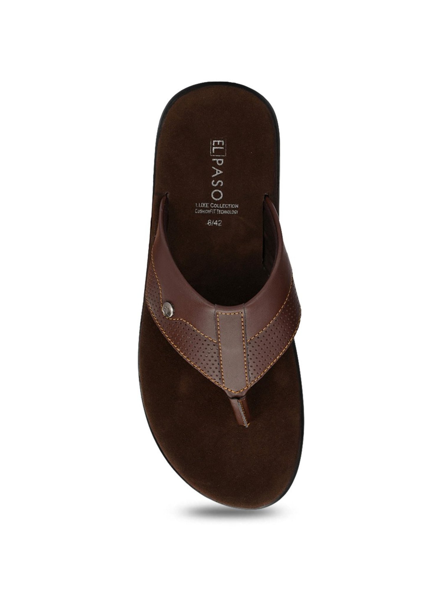 El Paso Men's Brown Thong Sandals