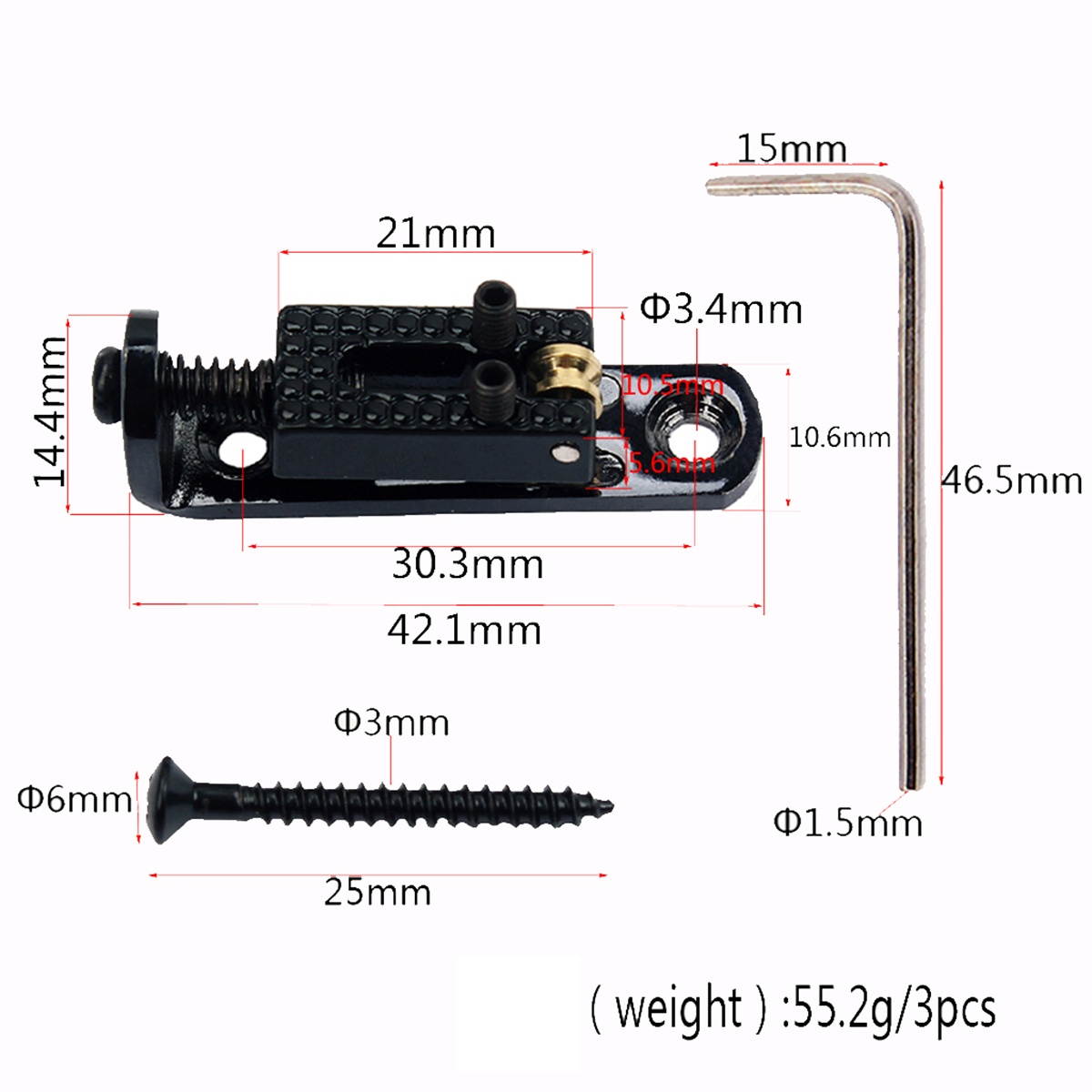 Guitar Parts Guitar Bridge for Bass Guitar (Golden)