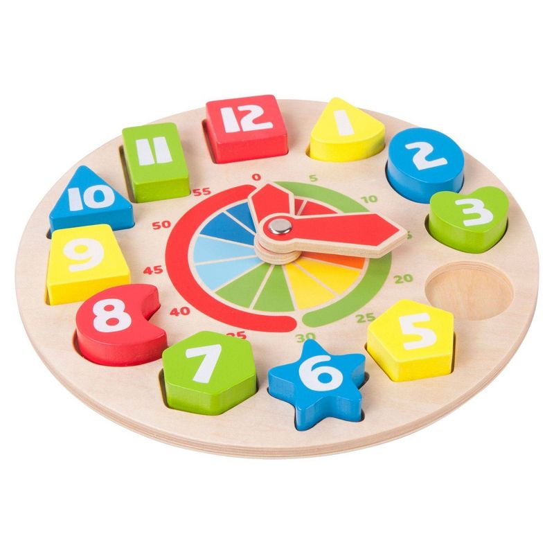 Small Foot Wooden Toys Shape Sorting Learning Clock Educational Playset