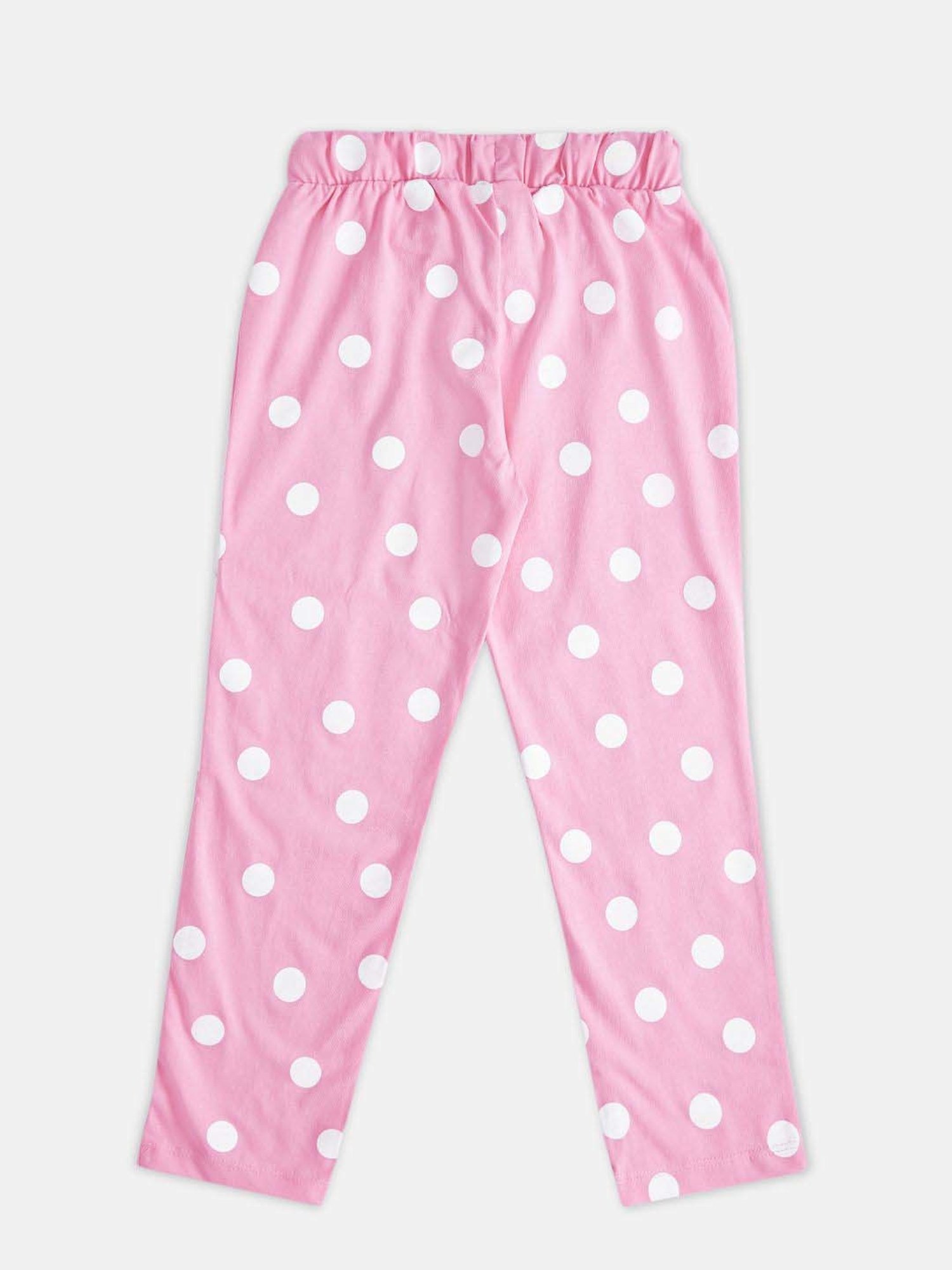 Pantaloons Junior Girls Grey & Pink Cotton Printed Disney Top Set