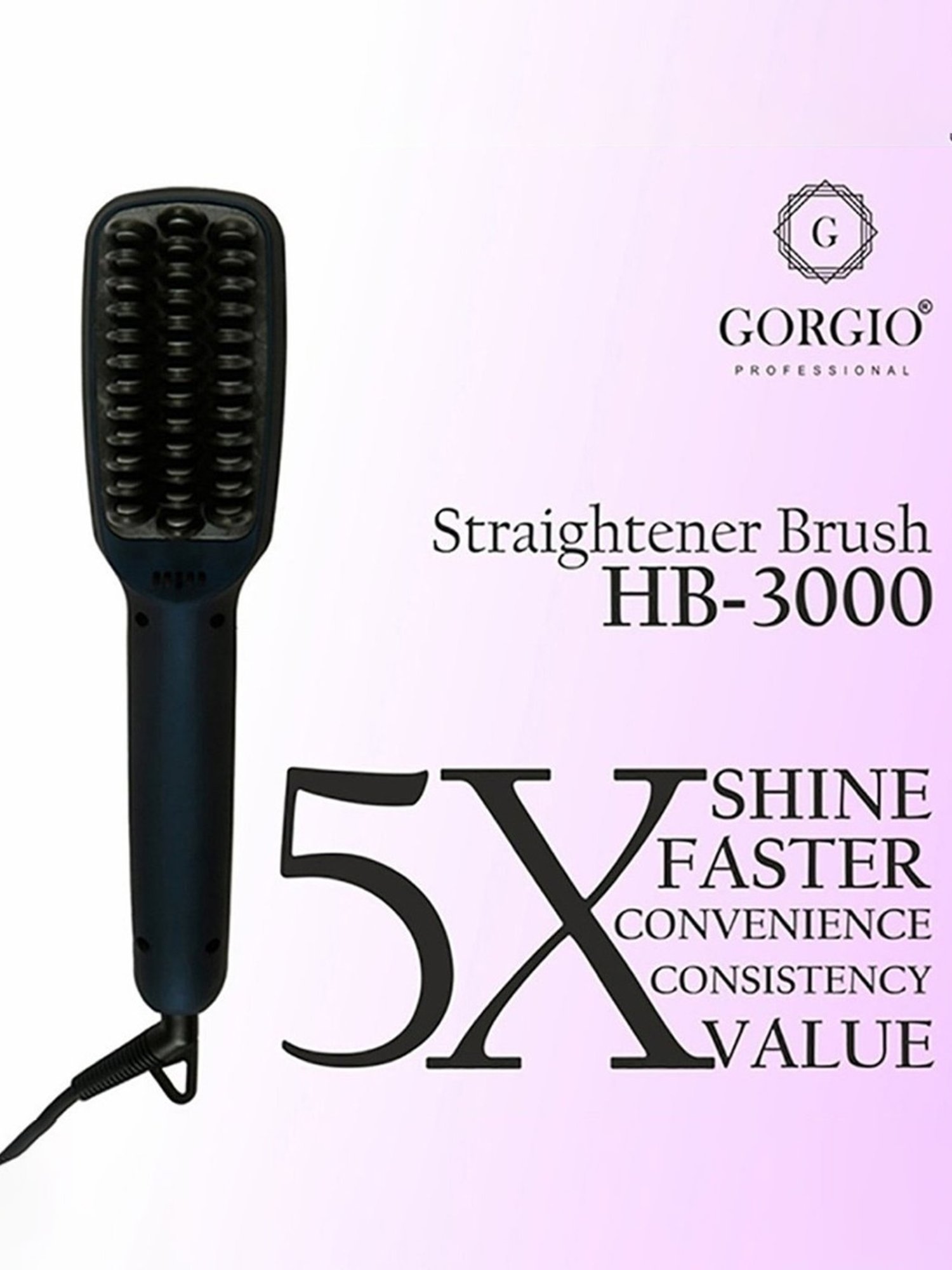 Gorgio Professional HS7800 Steam Hair Straightener (Black)