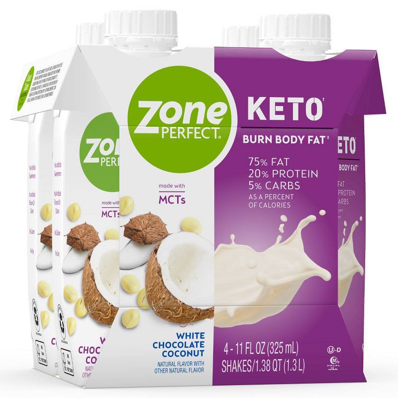 ZonePerfect Keto Nutrition Shake - White Chocolate Coconut - 4ct/11 fl oz