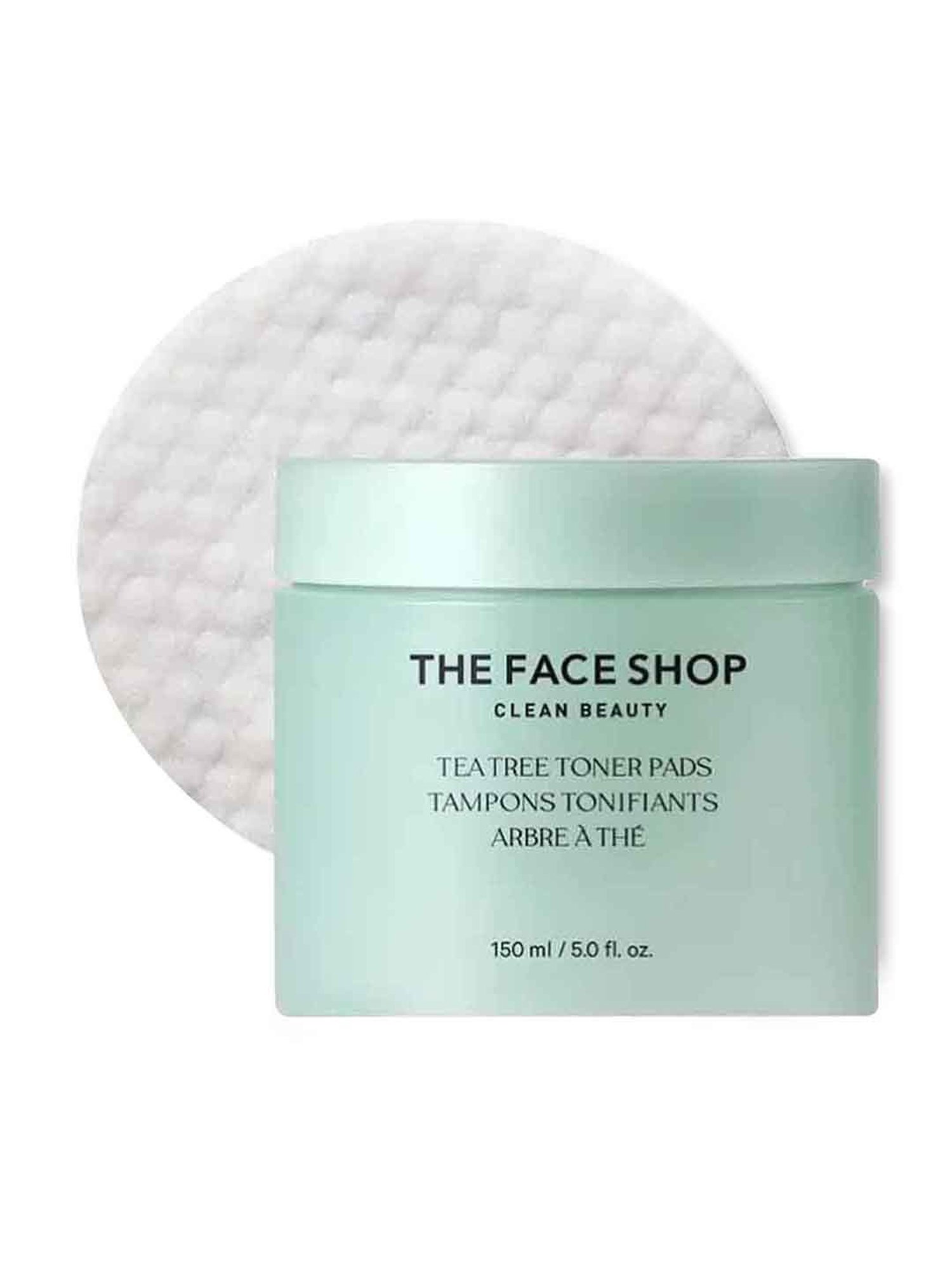 The Face Shop Tea Tree Toner Pads with AHA, IP-BHA & Hyaluronic Acid for Acne & Oily Skin - 150 ml