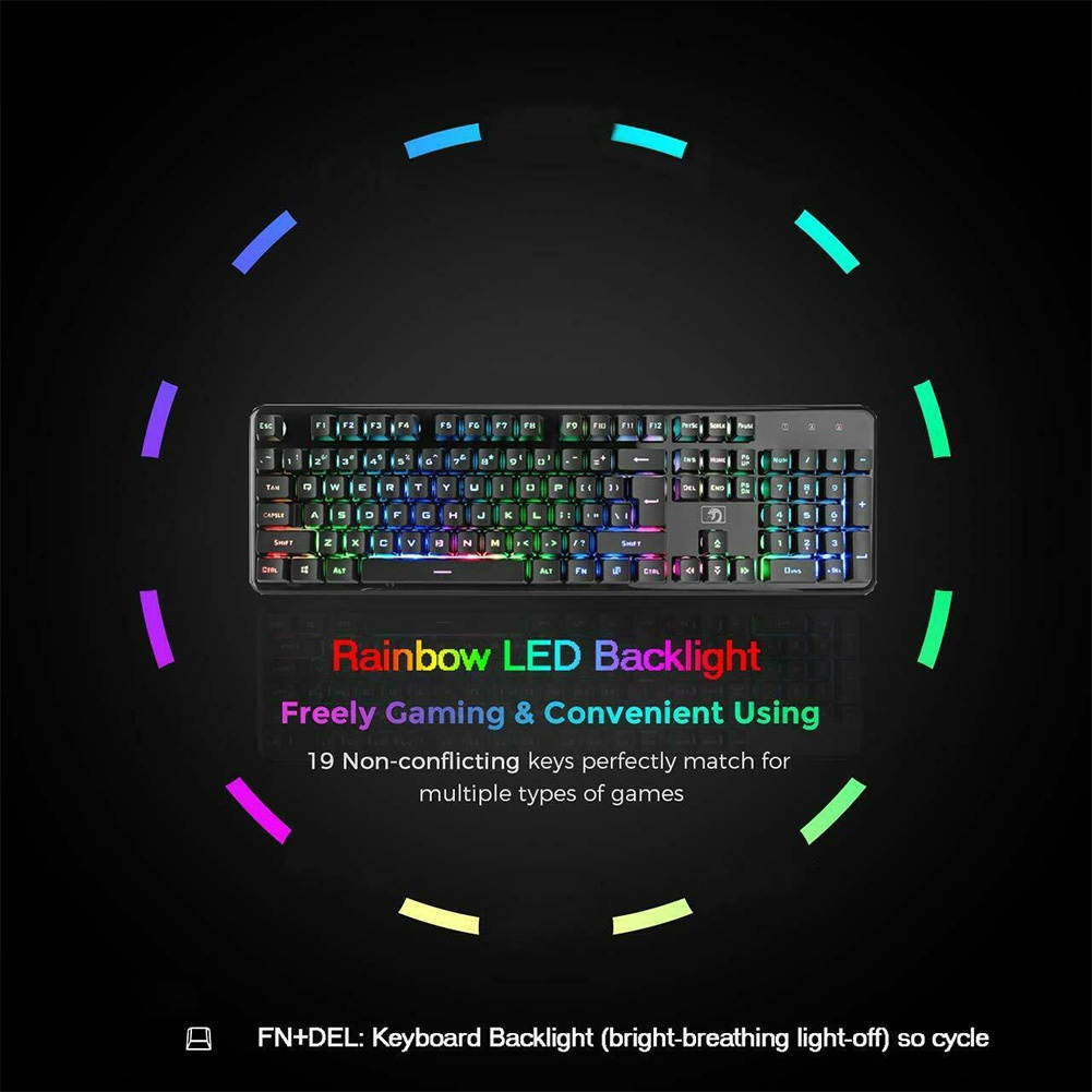 Wireless Keyboard Mouse Receiver Combo Set Backlit Rechargeable Waterproof PC Home For Xinmen (Blue)