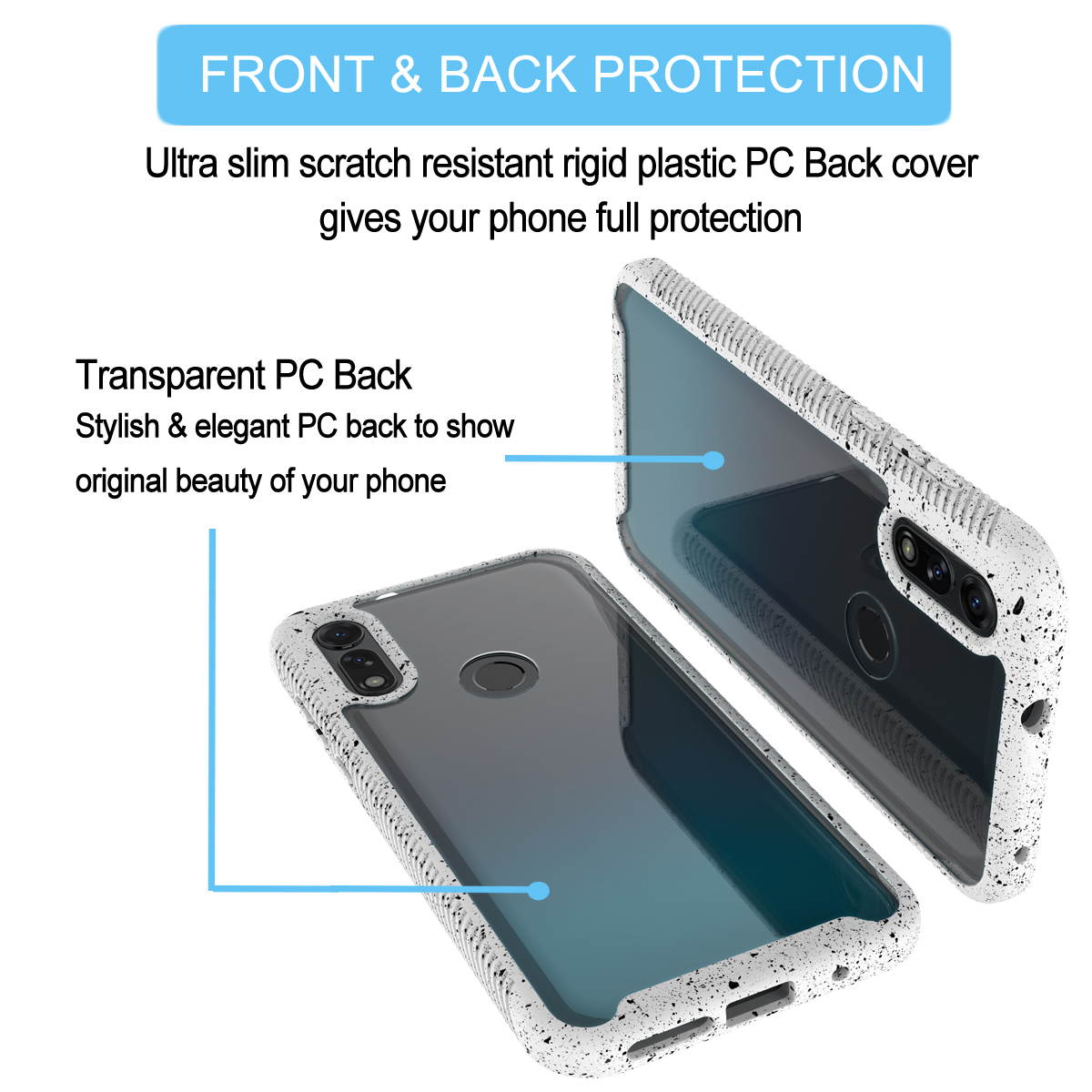 Moto E 2020 Case, Motorola Moto E2020 Phone Case, Tekcoo Shock Absorbing Rugged Shockproof Crystal Clear Hard Case Full Body Protective Sturdy Cover TPU Shell Bumper Cases for Moto E 2020, White