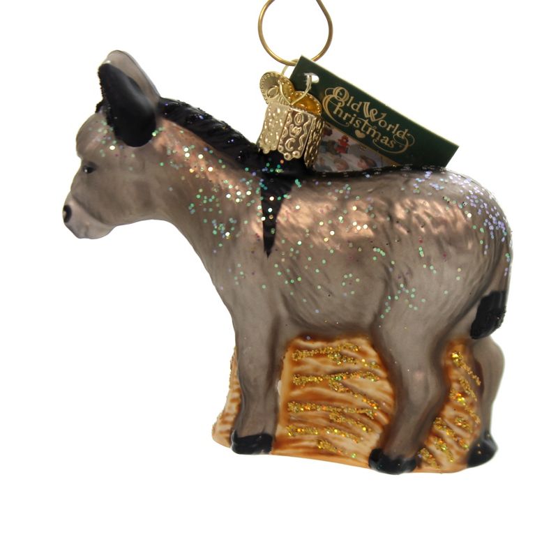 Old World Christmas 3.0" Donkey Ornament Gentle Patience  -  Tree Ornaments