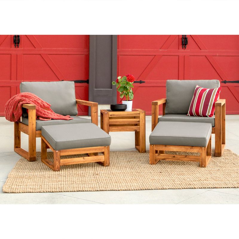 5pc Hudson Open Side Outdoor Patio Chat Set - Saracina Home