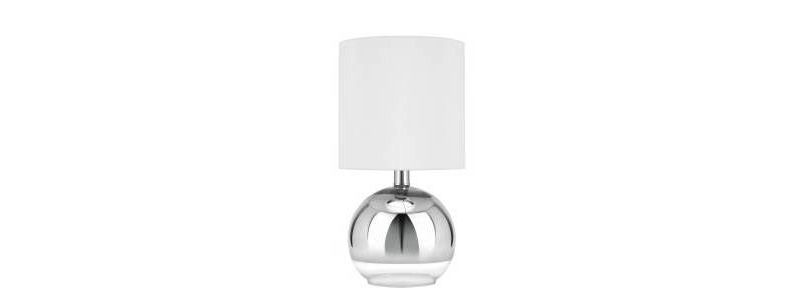 15" Glass Mirrored Round Accent Table Lamp with Shade Silver - Cresswell Lighting