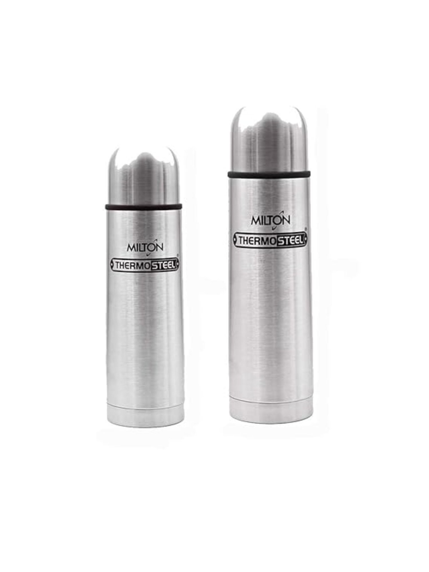 Milton Steelplain Silver Stainless Steel Vacuum Flasks Thermosteel Flip Lid