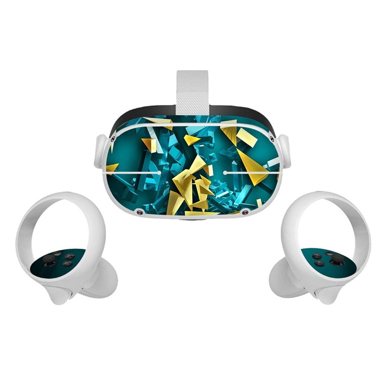 Amify Vinyl Skin Sticker for Oculus Quest 2 VR Headset Controller PVC Decals Cute Cartoon Wrap Cover for Oculus Quest 2 Accessories